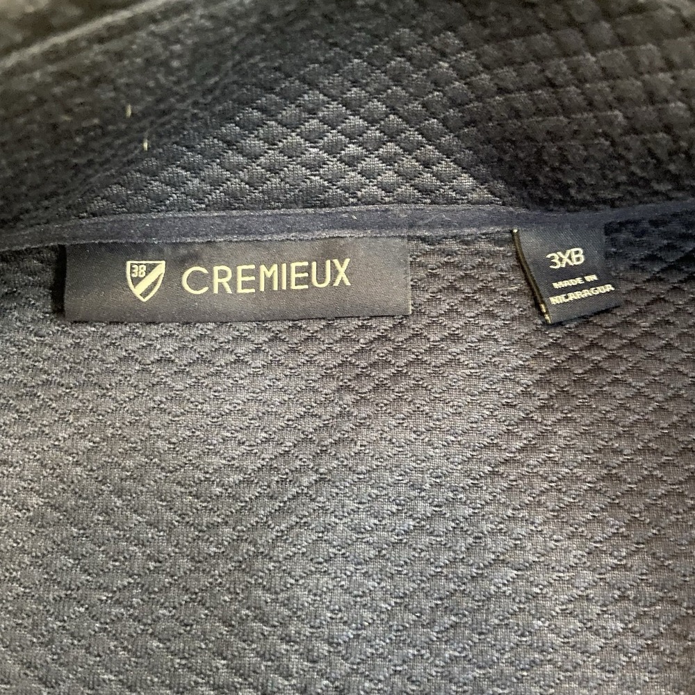 Cremieux Mens 1/4 Zip Navy Blue 3XB Diamond Quilted Pullover Activewear - Picture 3 of 9